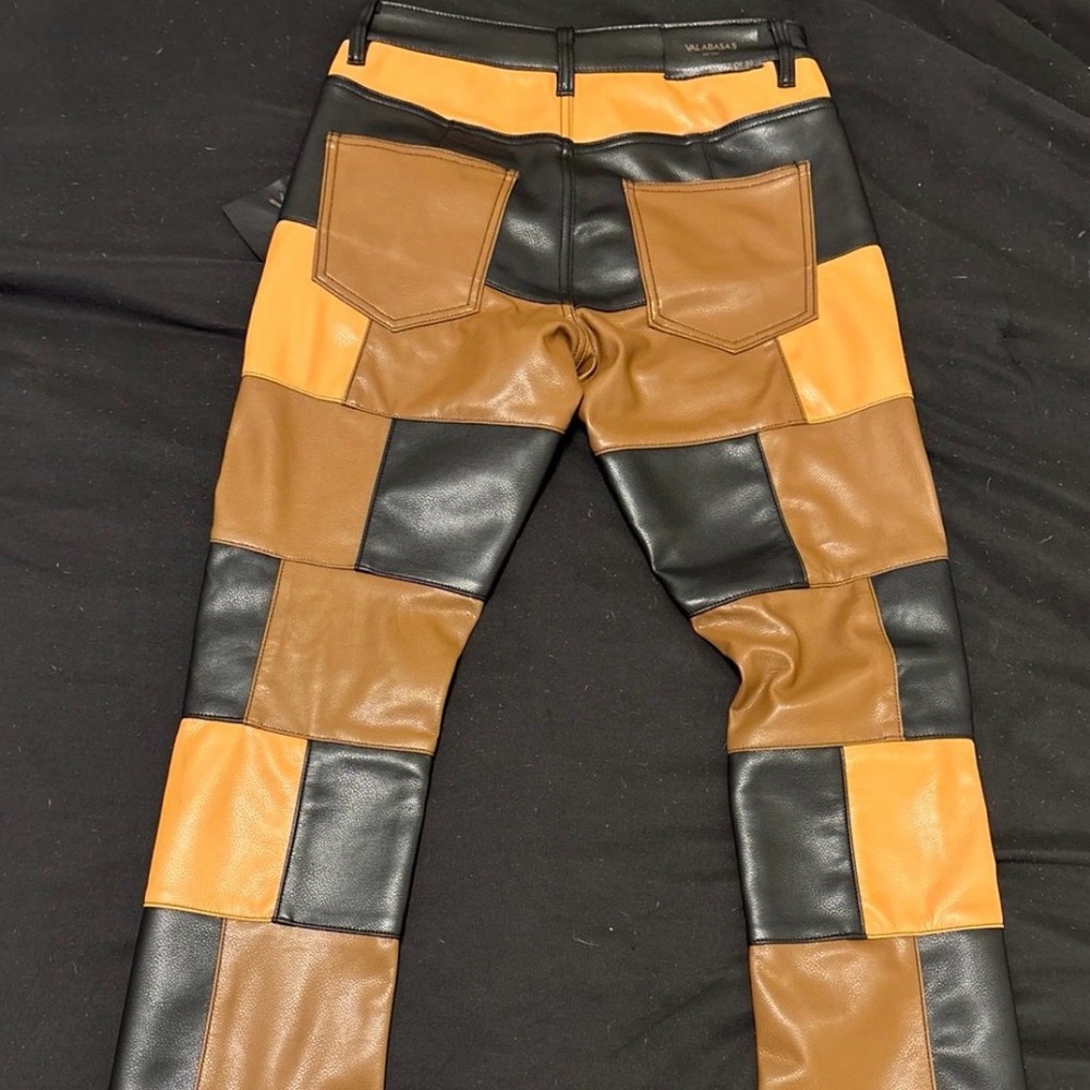 Valabasas Brocade Stacked Vegan Leather Pants(Size 30 Waist) - Picture 3 of 3